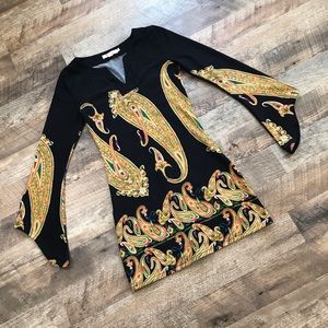 Anthropologie Aryeh Mod Paisley 70s Inspired Mini Dress
